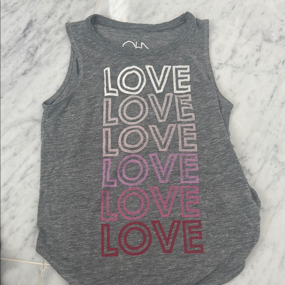 Kids Gray Love Tank Top